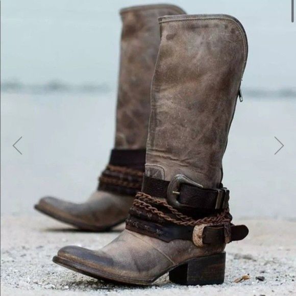 Freebird x Free People KNOX Harness Strappy Distress Leather Boots